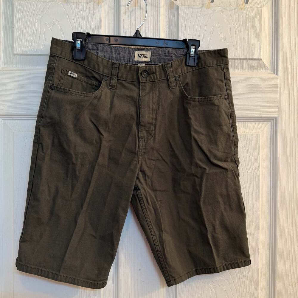 Vans Off the Wall Walter Twill Mens Shorts Ranger Green Size 32 Skater Hiking